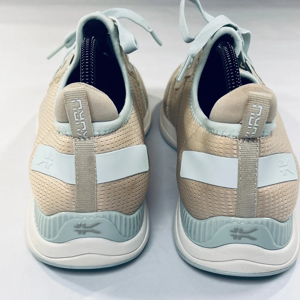 Kuru Stride Move Shoes Womens 11 Beige Blue Athletic Running Walking Sneakers